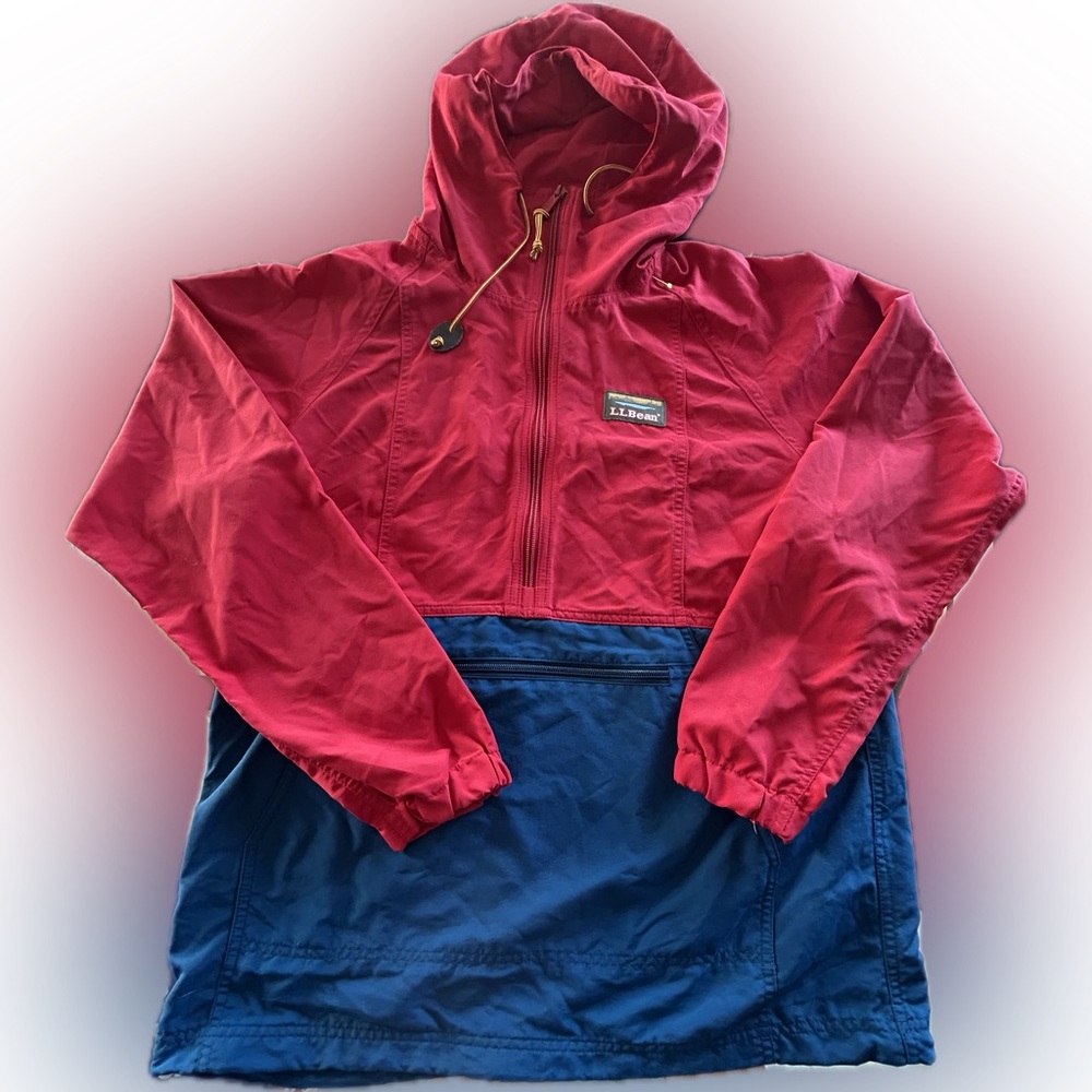 LL Bean Mountain Classic Anorak Jacket Men’s Small Colorblock Windbreaker New